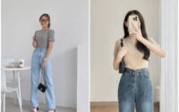 Phong cách thể thao - Phối áo thun và quần jean ống suông