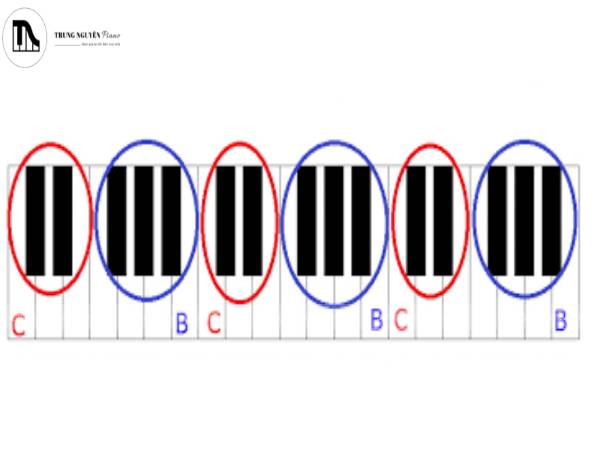các nốt nhạc trên đàn piano